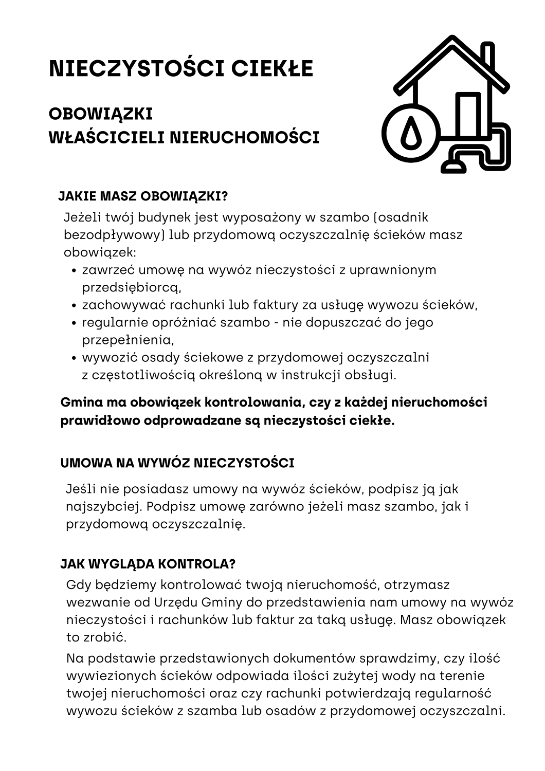 Informacja o obowiązkach właścicieli nieruchomości