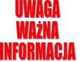 WAŻNA INFORMACJA DLA RODZICÓW