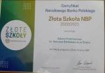 Otrzymaliśmy tytuł „Złotej Szkoły NBP”